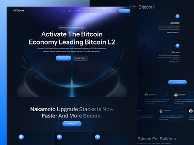 Bridging Bitcoin & Smart Contracts Landing Page Design bitcoin blockchain ux crypto crypto ui cryptocurrency defi landing page smart contracts ui ux web design web3 design website