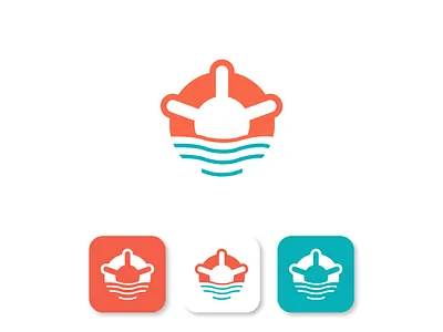 Minimal Boat & Waves Logo Concept | Nautical Branding app icon boat logo brand identity branding creative logo flat design logo design marine logo minimal logo modern logo nautical logo ocean logo sea waves ship wheel