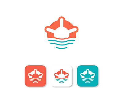 Minimal Boat & Waves Logo Concept | Nautical Branding app icon boat logo brand identity branding creative logo flat design logo design marine logo minimal logo modern logo nautical logo ocean logo sea waves ship wheel