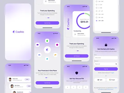 Clean Login Flow | Daily Expense App app app design budget planner daily expense app expense tracker forgot password login page login screen mobile mobile app onboarding flow registration sign in sign up splash screen