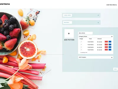 Hotel Order Dashboard 3d animation branding graphic design ui