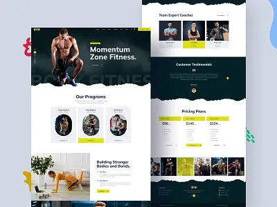 Fitness Design Website Landing Page bodybuilding branding clean creative crossfit fitness fitness cente fitness gym fitness theme gym gym fitness gym theme gym wordpress illustration martial arts personal trainer sports trainer training yoga