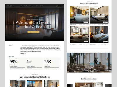 Luxury Hotel Website Design app booking hotel hotel booking website hotel landing page landing page luxury hotel landing page luxury hotel website resort travel booking website ui uiux web design website