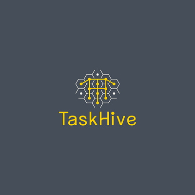 TaskHive Minimal Logo Design with Hive Symbol & Connection Lines bee brand identity branding design design logo flat graphic design hive icon illustration logo logo design logos logotype minimal logo modern modern logo task ui unique