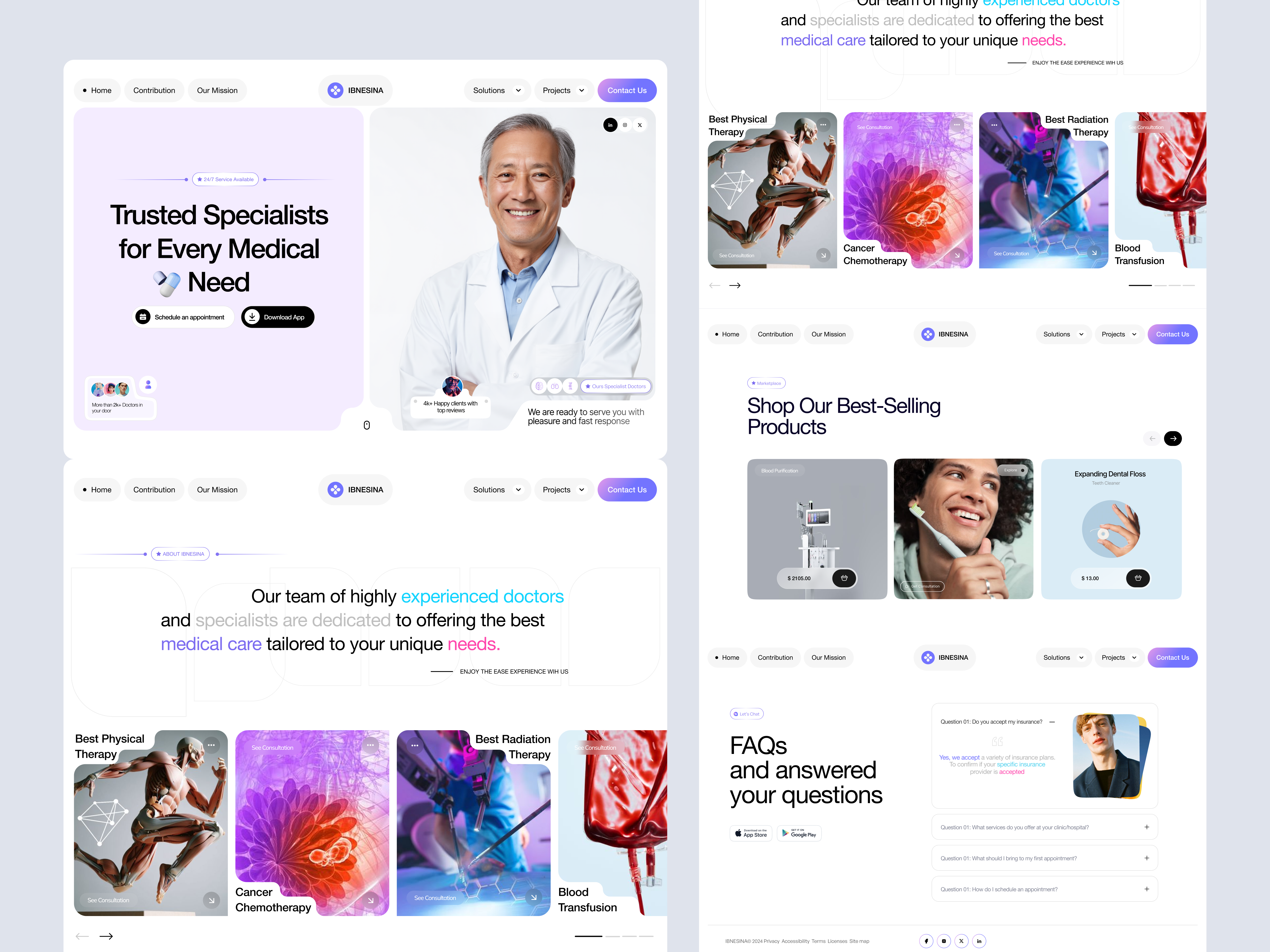 Example of Healthcare Website UI UX Design