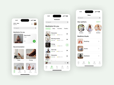 Meditation Mobile App UI/UX Design app app design design figma illustration mobile mobile app ui uiux ux