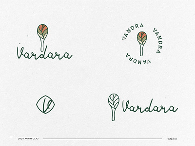 Minimal Leaf & Spoon Eco Logo Design | Verdara (Second Option) eco branding eco logo environmentally friendly green living kitchenware logo leaf logo minimal logo modern line art natural kitchen spoon logo sustainable design wood engraving logo