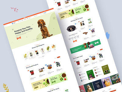Pet Shop Design Website Landing Page animal animal care animal store branding cat cat boarding clean creative design dog ecommerce grooming minimal pet pet animal pet food pet shop pet sitting pet supplier veterinary
