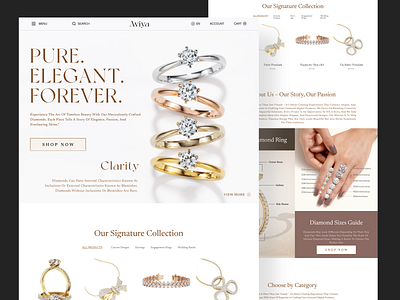 Jewellery Brand Website branding diamond shop website ecommerce landing page ecommerce website figma design jewellery store jewellery website jewelry brand jewelry shop jewelry website landing page product design uiux uiux design