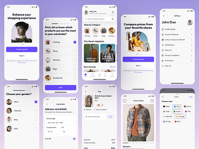E-commerce App app design clean design e commerce app fashion e commerce app minimal design mobile online clothing app online store app
