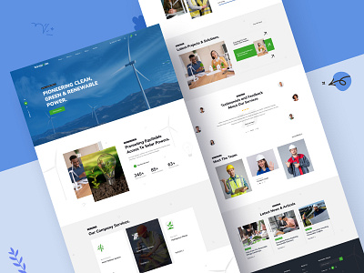 Renewable Energy Design Website Landing Page branding clean creative eco ecology ecology saving electricity energy business enewable energy environment graphic design green energy illustration logo recycling solar solar energy solar panels ui website