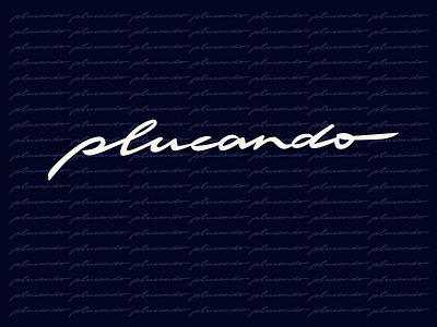 plucando: signature logtype authentic brush calligraphy custom easy flow fun handwritten house identity lettering lithuania logo music plucando script signature style type unique