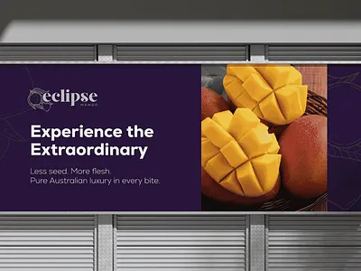 Eclipse Mango australian brand design australian produce design fruit advertising fruit brand fruit ip brand fruit website mango brand mango design purple and orange palette purple brand