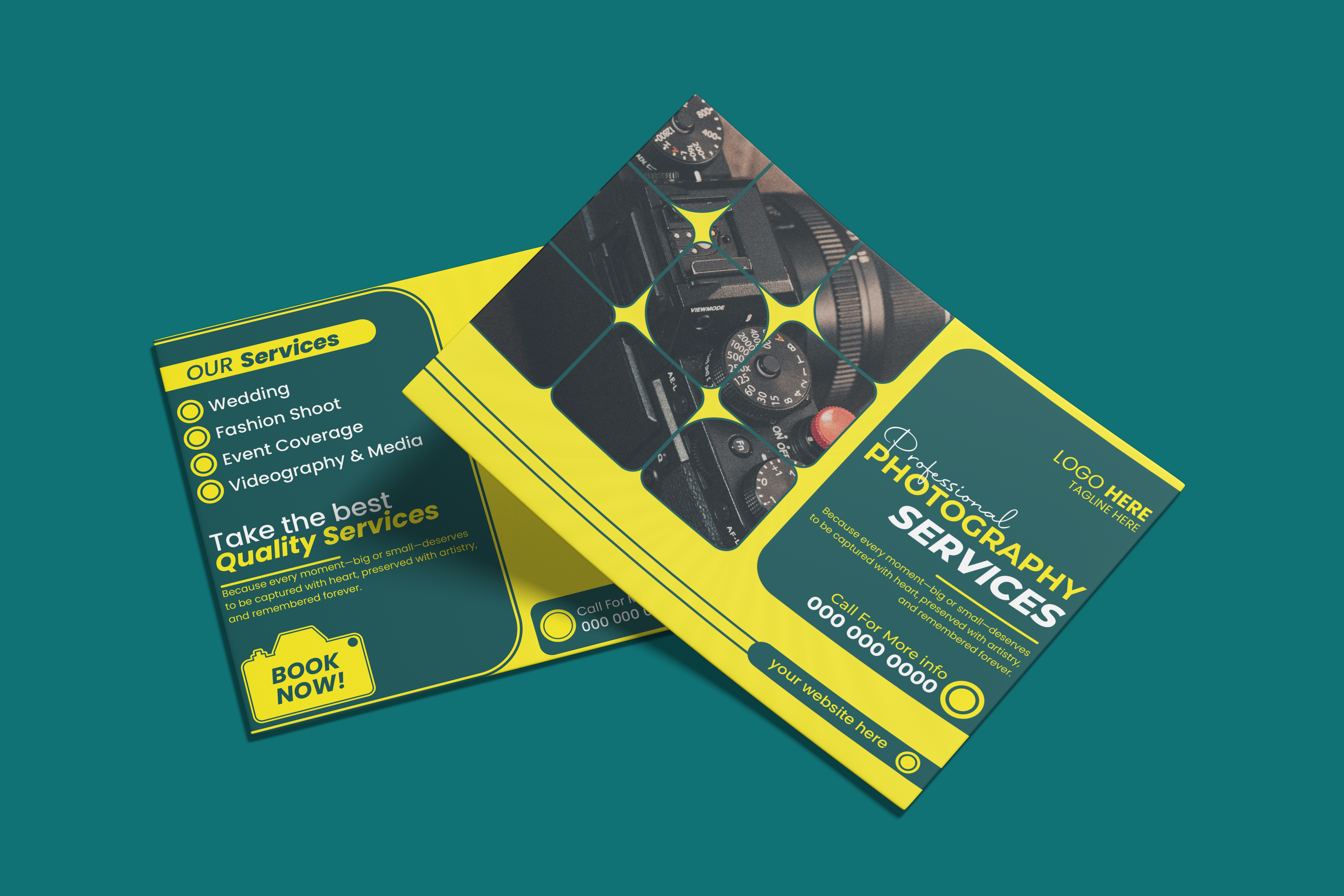 Creative modern photography agency postcard design summer postcard