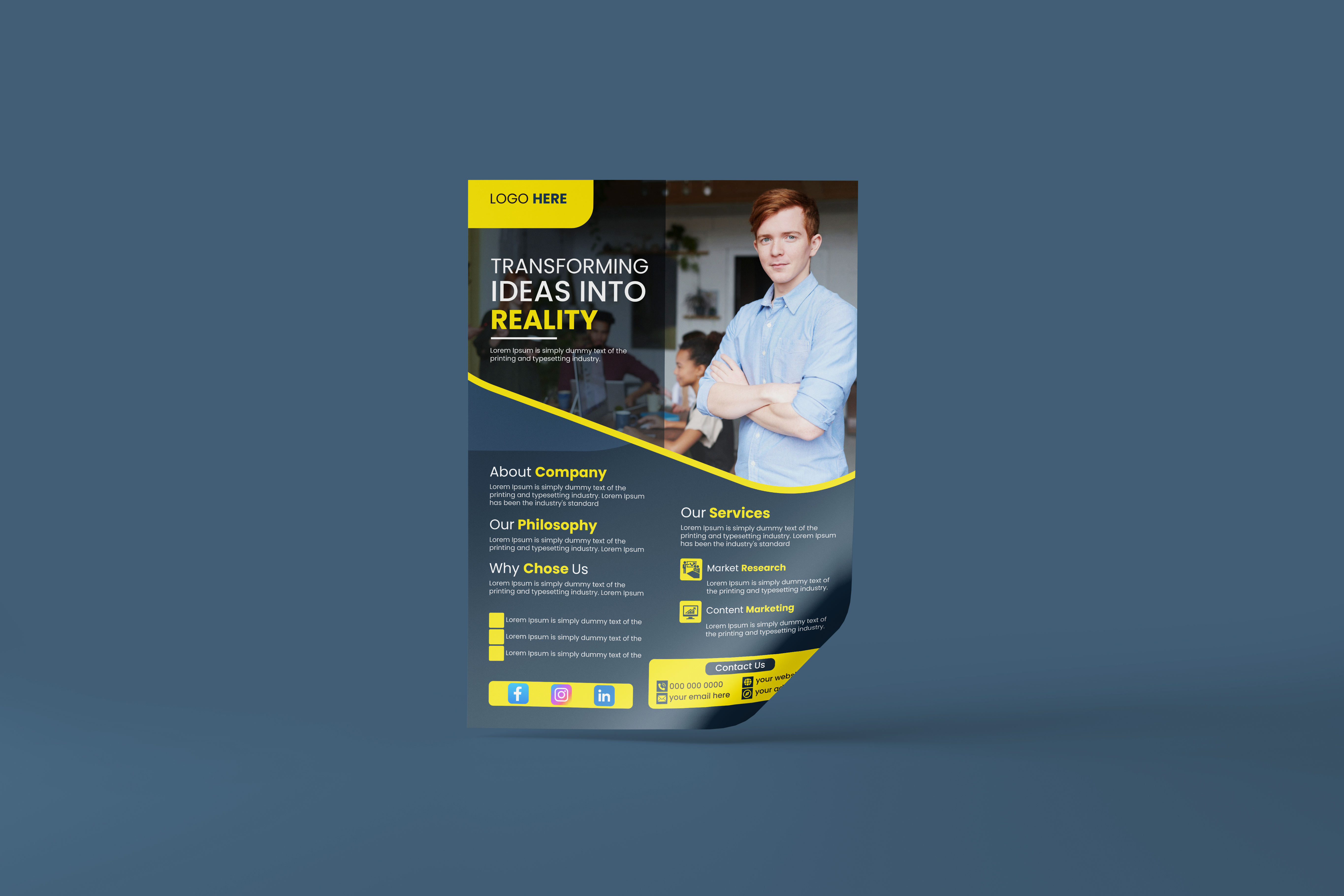 Professional business agency news flyer design professional brochure layout