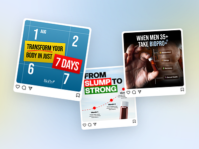 BioPro+ - Social Media/Ad Design ads brand branding design graphic design graphics health minimalist social media supplements