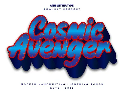 Cosmic Avenger | Handwritten Font branding calligraphy design designs display font font font awesome font design font family fonts graphic design hand lettering handwriting handwritten illustration lettering logotype modern typeface typography