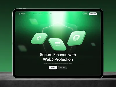 Prism - Modern Web3 Security Platform cryptocarby darkui dashboarddesign datavisualization fintechui mobiledesign moderndesign neongreen portfoliodesign techdesign uidesig uxdesign web3design webdesign