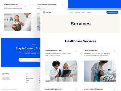 Curely — Clean Modern Health Care Website for Clinics & Doctors ai clinic website doctor website figma framer health care website landing page medical website modern ui ui design ux ux design web design webflow website wellness design