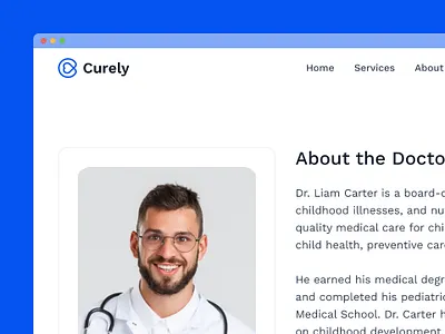 Curely — Clean Modern Health Care Website for Clinics & Doctors ai clean clinic website doctor website figma framer health care website landing page medical website modern ui ui design ux ux design web design webflow website wellness design