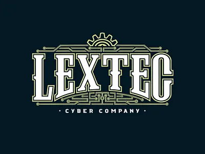 Lextec Cyber Company Typography Design design display font hand lettering illustration lettering lineart logo logo type monogram typography ui vintage