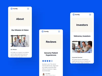 Curely — Clean Modern Health Care Website for Clinics & Doctors ai clean clinic website doctor website figma framer health care website landing page medical website modern ui ui design ux ux design web design webflow website wellness design