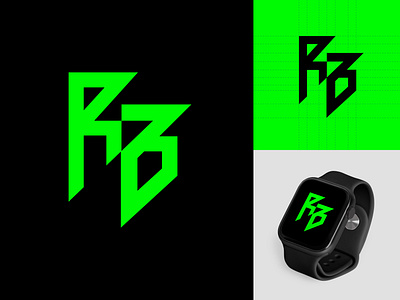RB Monogram Logo for Fitness animation branding design display fitness font graphic design gym hand lettering illustration lettering lifting logo logo type monogram motion graphics sport