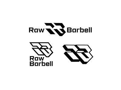 Raw Barbell Identity Logo athletic barbell bundle collection design display fitness font hand lettering illustration lettering logo logo type monogram ui