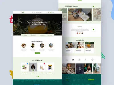 Herbal Tea Design Website Landing Page box branding clean coffee creative design food box herbal tea illustration label design logo marketing minimal pack package steel stelle tea ui website