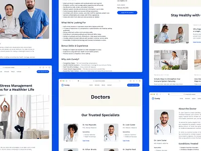 Curely — Clean Modern Health Care Website for Clinics & Doctors ai clean clinic website doctor website figma framer health care website landing page medical website modern ui ui design ux ux design web design webflow website wellness design