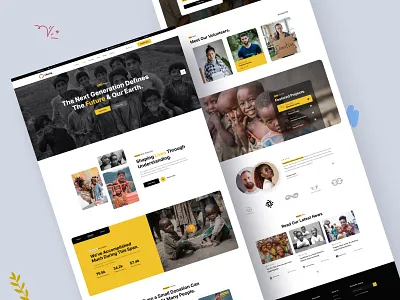 Charity Design Website Landing Page animation branding clean community creative design feed food supply fundraising graphic design illustration interface logo minimal motion graphics ngo people support ui website