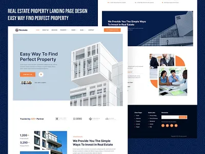 Real estate property landing page branding graphic design logo ui