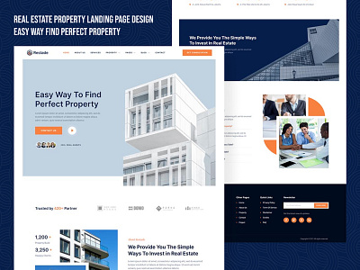 Real estate property landing page branding graphic design logo ui