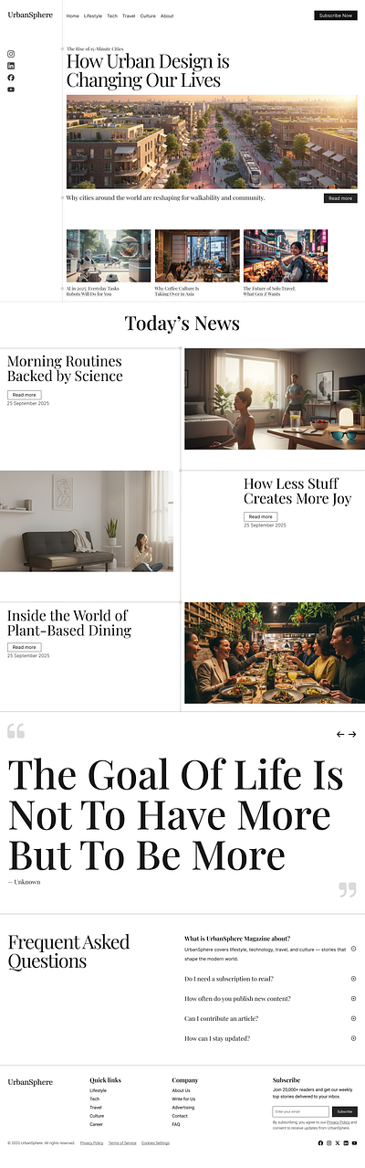 Magazine Style Website Design blog design creative website editorial design grid layout magazine website minimalist design modern web news website responsive design ui design ui inspiration web concept