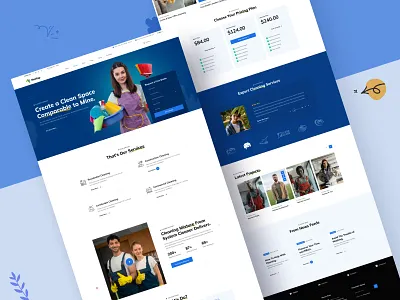 Cleaner Company Design Website Landing Page branding clean cleaner cleaning agency cleaning business cleaning company cleaning landing page cleaning service commercial cleaning corporate cleaning services creative design graphic design handyman house cleaning housemaid illustration logo minimal website