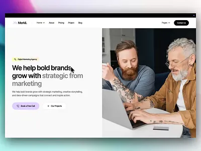 Merkil. agency creative agency landing page marketing landing page marketing website web web design website