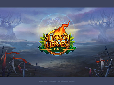 Summon Heroes | App Icon 2d aaa app art artist concept game hero illustration indie summon tower ui ux vaan:art vaanart war