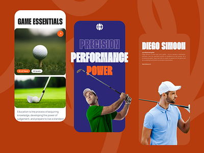 Golfan – Golf Game & Community App Design 3d animation branding design figma framer graphic design illustration logo motion graphics ui uiux ux web design