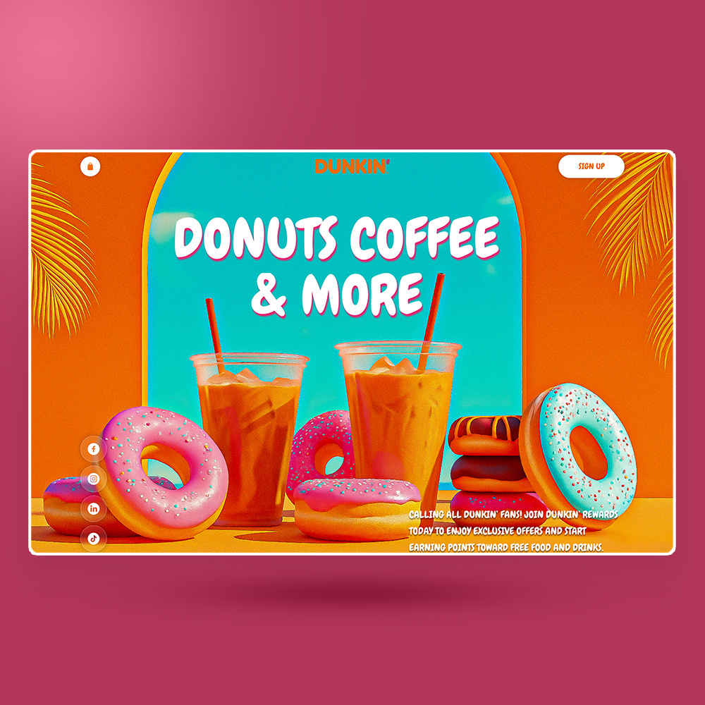 Dunkin' Donuts website design adobe photoshop animation 3d app branding design elementor figma graphic design illustration landing page logo motion graphics ui uiux vector web web design website website design wordpress