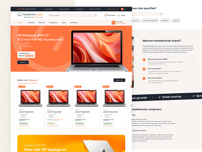 Webshop design Tweedehands Laptop webdesign