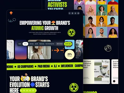 Branding Agency Website Design 3d animation branding graphic design logo motion graphics ui