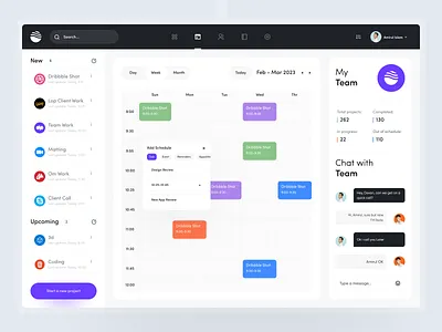 Task Management Dashboard admin calendar crm dashboard project saas task task management team team management uiux