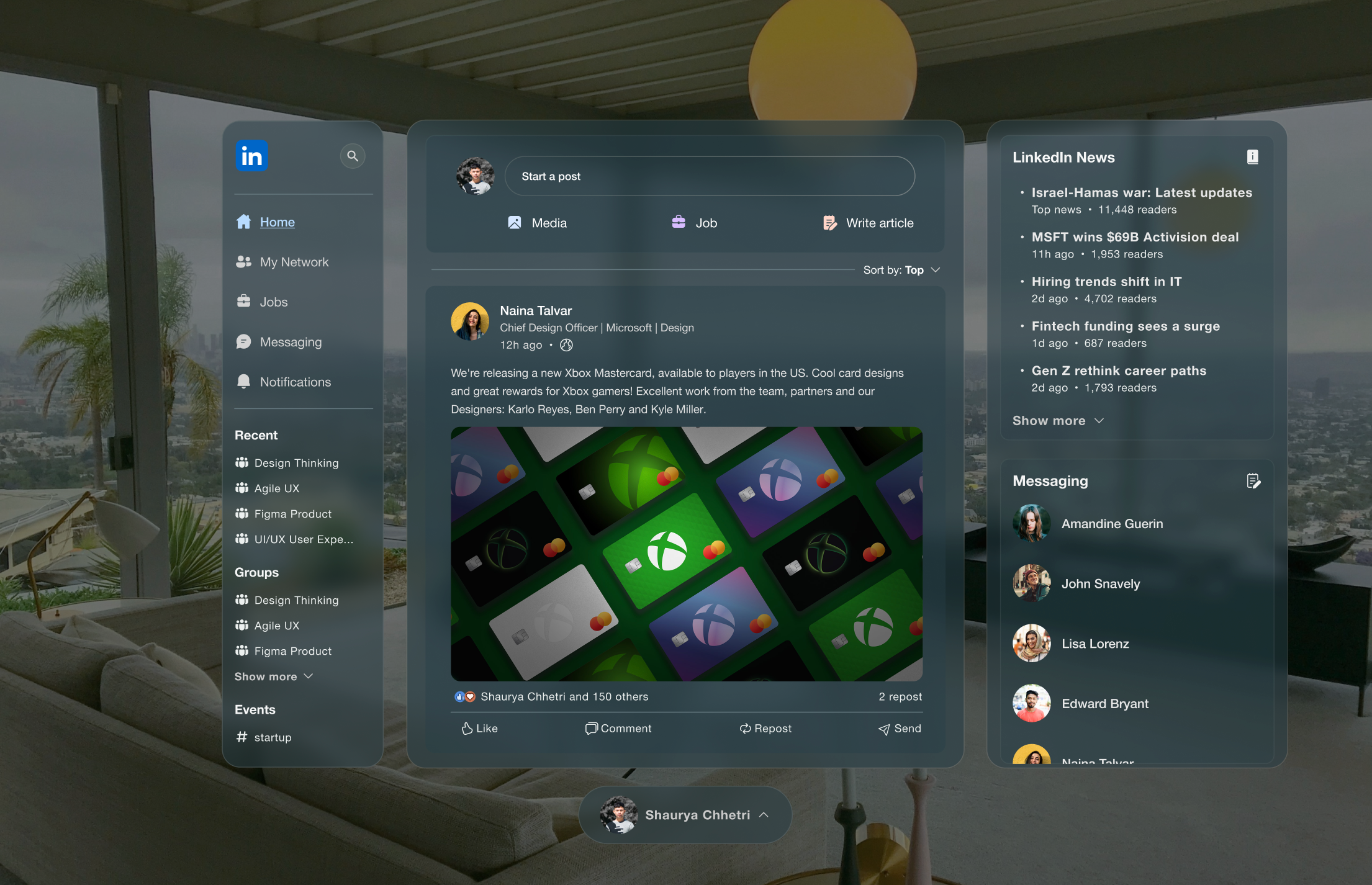LinkedIn Spatial Design spatial augmented reality spatial design ui visual design