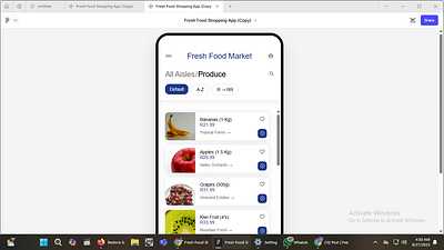 Fresh Food Coded App apdesign app branding figma ui ux