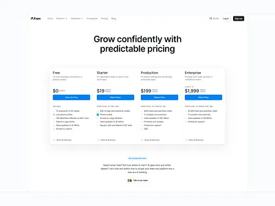 Expo pricing page cards layout pricing table ui web web design