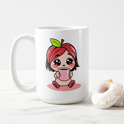 Cute Apple Head Chibi Drinking Coffee – Kawaii Cartoon Character adorablecartoonmugdesign appleheadcartoon chibicoffeecup coffeelovergift cozycoffeevibes cuteapplechibi cuteapplecoffeedesign cutecharacterartwork cutefoodart cutemugillustration kawaiicartoonmerch kawaiicoffeecharacter kawaiigiftidea kawaiistickers pastelaesthetickawaii sweetkawaiiillustration
