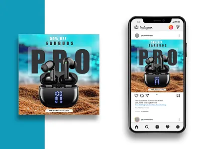 Social media post Instagram Advertising design electrics 3d advertising banner bluetooth branding business design earbuds electric event graphic design illustration instagram logo product manipulation designs shop social media thumbnail ui website