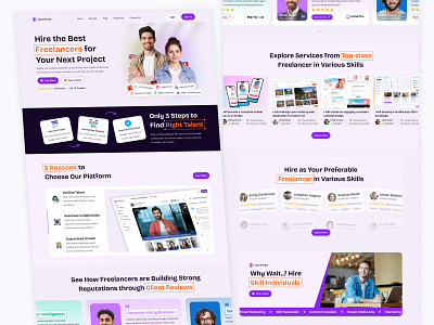 🚀 TalentFinder – Freelancer Hiring Platform Landing Page creative figma designer freelance freelancer hiring hr manager human resource job landing page marketplace recruiter skills startup talent ui design ui designer ui ux design web design web designer website