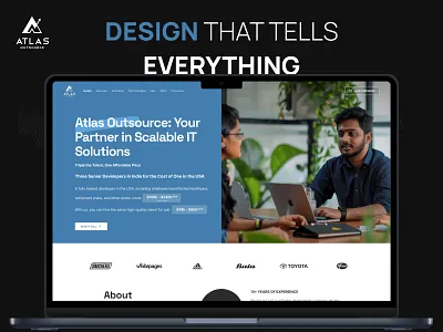 Atlas Outsource – Scalable IT Solutions Hero Section business website creative web design digital experience hero section homepage design innovation design it solutions landing page design modern web design technology design ui design ux design ux ui design web design website ui