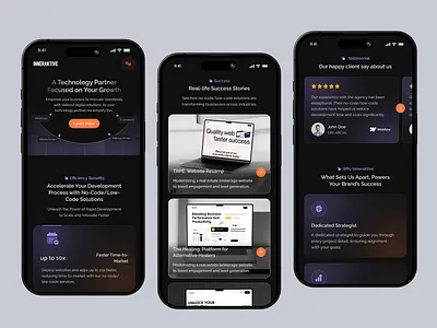 Agency App – Digital Growth Solution agency app app concept app design app showcase business app clean creative design dark ui digital agency interface design low code minimal design mobile app mobile interface modern ui no code product design ui design ux design
